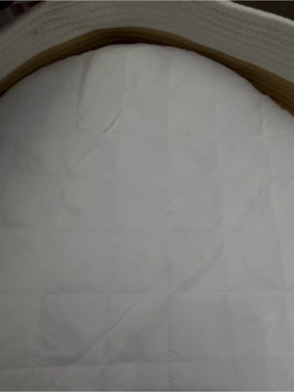 Cream and Tan Quilted Baby Changing Basket - Soft Quilted Moses Basket